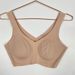 Honeylove Bra Womens Medium Beige Wireless Seamless V Neck Shaping Bralette